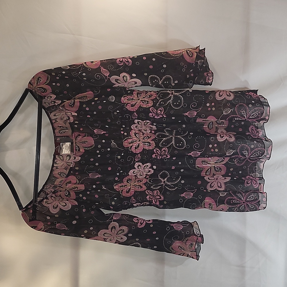 Jordache Pink and Black Blouse (M,7/9)